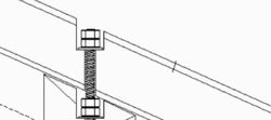ブロックを使用した住宅の屋根およびはりの接合部の概要図